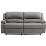 Relaxxo - canap relax manuel 3 places avec 2 assises xxl leo en microfibre - gris