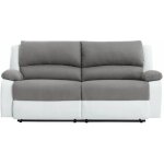 Loungitude - canapé de relaxation manuel 2 places xl gris et pu blanc - valia Loungitude - canapé de relaxation manuel 2 places xl gris et pu blanc - valia