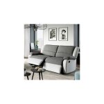 Loungitude - canap de relaxation manuel 2 places xl gris et pu blanc - valia