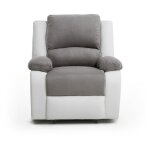 Usinestreet - relaxxo - fauteuil relaxation 1 place microfibre et simili leo - blanc et gris