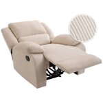 Loungitude ? fauteuil relaxation manuel en velours c�tel� ? inclinaison r�glable ? assise moelleuse ? ...