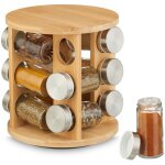 Relaydays tourniquet à épices, en bambou, 12 pots, support rotatif à 360°, h x d : 21 x 21 cm, nature ... Relaydays tourniquet à épices, en bambou, 12 pots, support rotatif à 360°, h x d : 21 x 21 cm, nature ...
