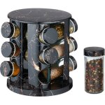 Relqxdays tourniquet à épices, rotatif, 12 pots réutilisables, chacun avec embout tamiseur, effet marbre, ... Relqxdays tourniquet à épices, rotatif, 12 pots réutilisables, chacun avec embout tamiseur, effet marbre, ...