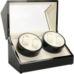 Remontoir de montre 4 + 0 montres watch winder box bote de montre pour montres automatiques bois noir ...