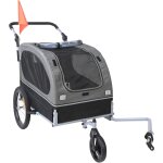 Remorque pour chien mophorn, capacit de 88 lb, poussette 2 en 1, cadre facile  plier, coupleur universel, ...