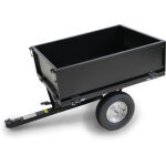 Remorque pour tracteur tondeuse avec benne basculante - charge max 225kg.