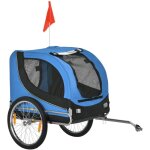 Remorque pour vlo et chien 130x73x90 cm, avec 2 rflecteurs, barre de remorquage, tissu oxford, capacit ...