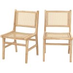Rendez - vous dco - lot de 2 chaises en bois de teck et rotin - kyla