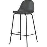 Rendez - vous déco - chaise pour îlot central 65 cm en cuir synthétique gris / noir - henrik Rendez - vous déco - chaise pour îlot central 65 cm en cuir synthétique gris / noir - henrik