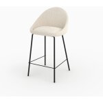 Rendez - vous d�co - chaise pour �lot central effet laine bouclette blanche 65 cm - misty