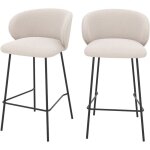 Lot de 2 chaises pour �lot central en tissu beige 68 cm - victoria