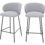 Rendez - vous dco - lot de 2 chaises pour lot central en tissu gris clair 68 cm - victoria