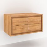 Rendez - vous déco - meuble de salle de bain suspendu en bois de teck 90 cm - hera Rendez - vous déco - meuble de salle de bain suspendu en bois de teck 90 cm - hera