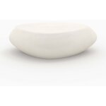 Table basse ovale en bton blanc 105 cm - maui