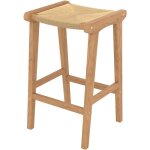Tabouret pour ilot central 68 cm en teck et rotin - kuna Tabouret pour ilot central 68 cm en teck et rotin - kuna