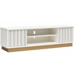 Rene meuble tv avec 2 portes coulissantes blanc