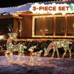 Rennes de noël éclairés 3 pièces, lumière chaude led, ensemble familial de rennes, décoration de table ... Rennes de noël éclairés 3 pièces, lumière chaude led, ensemble familial de rennes, décoration de table ...