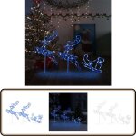 Renne / tra�neaux no�l volant acrylique 260x21x87 cm bleu - d�corations de no�l - d�corations lumineuses ...