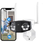 4k 8mp camra surveillance 2, 4 / 5 ghz wifi, double objectif vision 180, dtection personne / vhicule ...