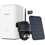 Reolink home hub avec argus pt ultra + panneau solair noir systme de scurit 4k pt sans fil avec camras ...