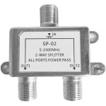 R�partiteur de c�ble coaxial num�rique 2 voies 5 - 2400 mhz, connecteur r�cepteur de signal tv satellite ...