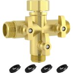 Rpartiteur de tuyau d'arrosage 3 voies en mtal robuste avec vannes d'arrt, connecteurs de robinet ...