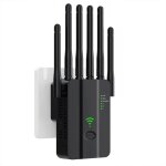 R�p�teur wifi 2. 4ghz - amplificateur 300mbps avec 6 antennes, 2 ports lan, wps one - touch, int�rieur ...