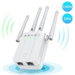 R�p�teur wifi amplificateur extender ap 1200 mbps 2 port ethernet, couvre jusqu'� 100 m, compatible avec ...
