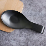 Repose - cuill�re avec base anti - br�lure, porte - ustensiles en acier inoxydable, couleur noire