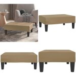 Repose - pied cappuccino 78x56x32 cm similicuir - repose - pied - pouf - tabouret - meuble salon - simili ...