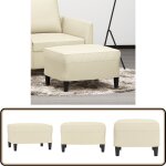 Repose - pied cr�me 60x50x41 cm similicuir - tabouret - repose - pied - pouf - simili cuir - cr�me