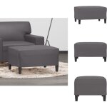 Repose - pied gris 70x55x41 cm similicuir - tabouret - repose - pied - pouf - simili cuir - meuble salon ...