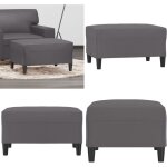 Repose - pied gris 70x55x41 cm similicuir - tabouret - repose - pied - pouf - simili cuir - meuble salon ...