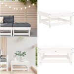 Repose - pied de jardin blanc bois de pin massif - repose pied jardin - pouf ext�rieur - mobilier de ...
