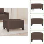 Repose - pied marron 70x55x41 cm similicuir - tabouret - repose - pied - pouf - simili cuir - meuble ...
