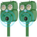 Repulsif chat exterieur 2 pi�ces, r�pulsif chat ultrason, r�pulsif pour animaux solaire, 5 modes r�glables ...