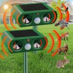 Repulsif chat exterieur solaire, pack de 2 rpulsif chat ultrason, repousse efficacement les chats, les ...