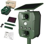 Repulsif chat exterieur ultrason - anti chien pigeons souris rats - solaire usb multifonctions led sonore ...