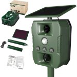 Repulsif chat exterieur ultrason - anti chien pigeons souris rats - solaire usb multifonctions led sonore ...