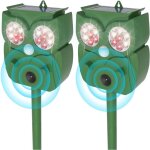 Repulsif chat ultrason 2 pi�ces, �tanche ip65, r�pulsif chat fr�quence r�glable pour repousser les chats ...