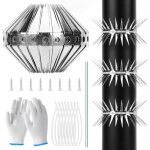 R�pulsif contre les martres, 300 cm, en acier inoxydable, avec accessoires, pour raton laveur, fil barbel�, ...