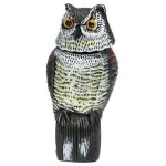 Rpulsif pigeon - effaroucheur d?oiseaux forme d'hibou rflchissant lumineux, anti - oiseaux epouvantail ...