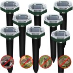 R�pulsif de rat, 8x ultrasonique r�pulsif serpent rat chasse taupe pi�ge, contr�le de la taupe solaire ...