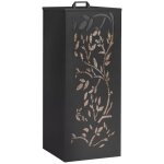 Idmarket - rservoir  granuls 55 kg noir rangement  pellets 36 x 36 x 87 cm - motif floral
