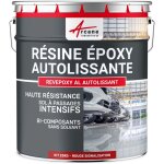 R�sine epoxy autolissante - peinture pour sol : d�co int�rieure, atelier - effet miroir - 25 kg rouge ...
