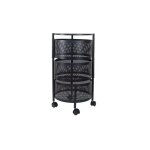 Resserre 3 paniers rotatifs sur roues en acier noir h 60 cm x d 33 cm etagère de rangement cuisine, salle ... Resserre 3 paniers rotatifs sur roues en acier noir h 60 cm x d 33 cm etagère de rangement cuisine, salle ...