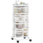 Resserre � l�gumes - homcom - 4 paniers rotatifs sur roues - plateau - �tag�re en fil d'acier - 33x33x77cm ...