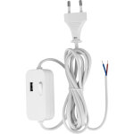 Rev cordon d'alimentation euro avec interrupteur interm�diaire 0033500112, avec usb, 2 m, blanc