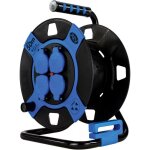Rev - enrouleur vide 4 - sorties plastique ip44 noir / bleu