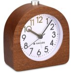 R�veil analogique en bois - horloge � aiguilles classique avec fonctions heure alarme snooze lumi�re ...